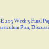 ECE 203 Week 5 Final Paper, Curriculum Plan, Discussion