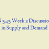 ECON 545 Week 2 Discussion, Shift in Supply and Demand