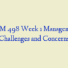 HRM 498 Week 1 Management Challenges and Concerns