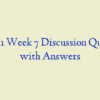 NR 351 Week 7 Discussion Question with Answers