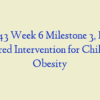 NR 443 Week 6 Milestone 3, Family Centered Intervention for Childhood Obesity