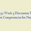 NR 451 Week 5 Discussion Topic, Core Competencies for Nurses