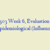 NR 503 Week 6, Evaluation of an Epidemiological (Influenza)