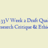 NRS 433V Week 2 Draft Qualitative Research Critique & Ethical