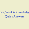 NSG 6005 Week 6 Knowledge Check Quiz 1 Answers