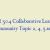 NUR 504 Collaborative Learning Community Topic 2, 4, 5 and 7