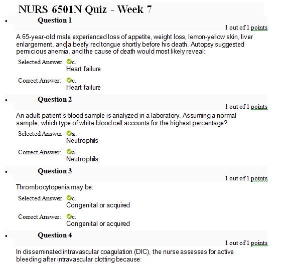 nurs 6501n week 7 quiz