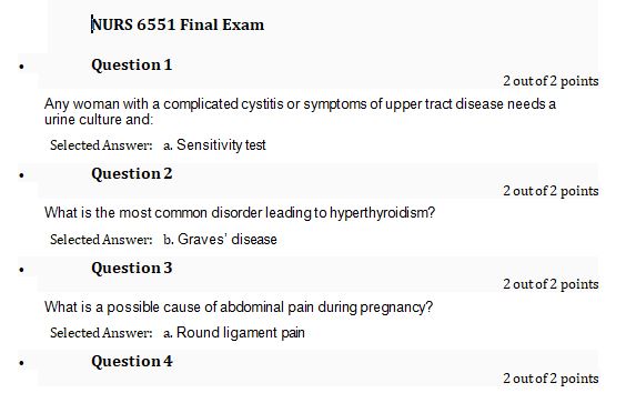 nurs 6551 final exam