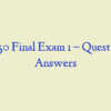 PSY 550 Final Exam 1 – Question and Answers