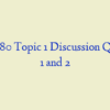 SOC 480 Topic 1 Discussion Question 1 and 2